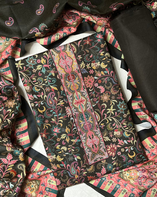 Pashmina Woolen Suit with Digital Kani Print & Matching Stole
