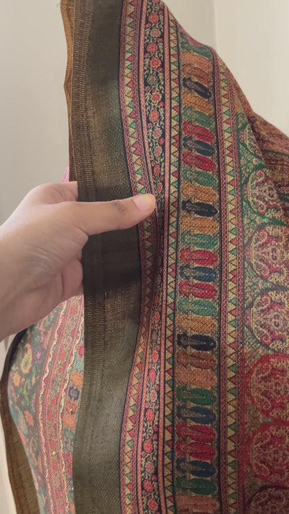 Heer Aari-Swarovski Toosh Pashmina Woolen Suit - Mehndi Green