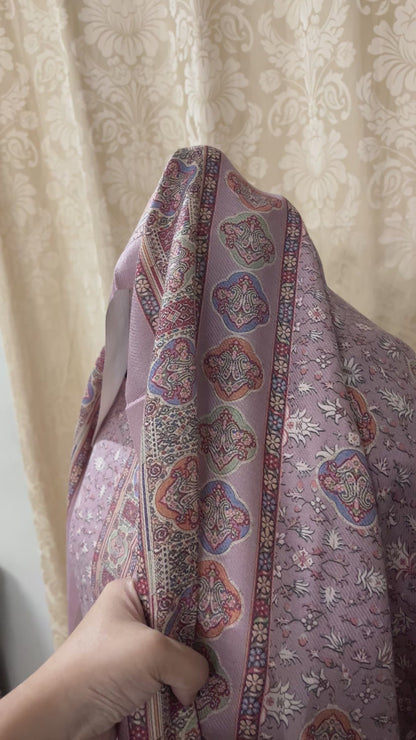 Desert Rose Floral Toosh Pashmina Suit with Matching Stole