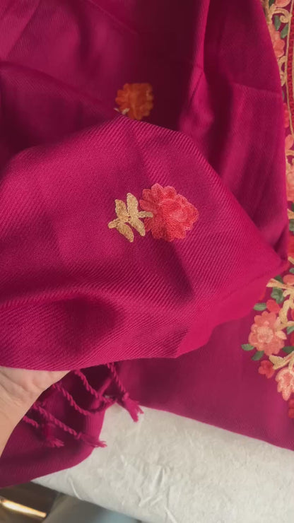 Kashmiri & Aari Embroidery Woolen Suit in Blush Pink