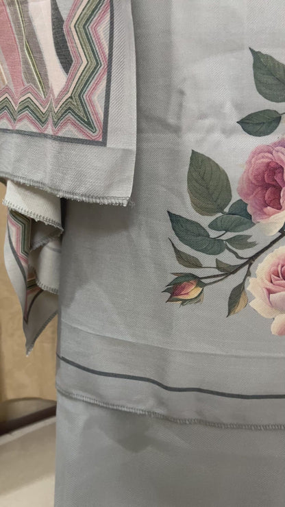 Neelima Powder Blue Digital Printed Woolen Suit