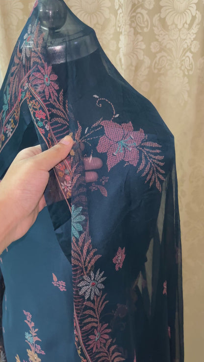 Zariyaa Semi-Winter Partywear Suit with Aari & Swarovski Work