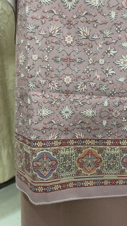 Desert Rose Floral Toosh Pashmina Suit with Matching Stole