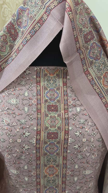 Desert Rose Floral Toosh Pashmina Suit with Matching Stole
